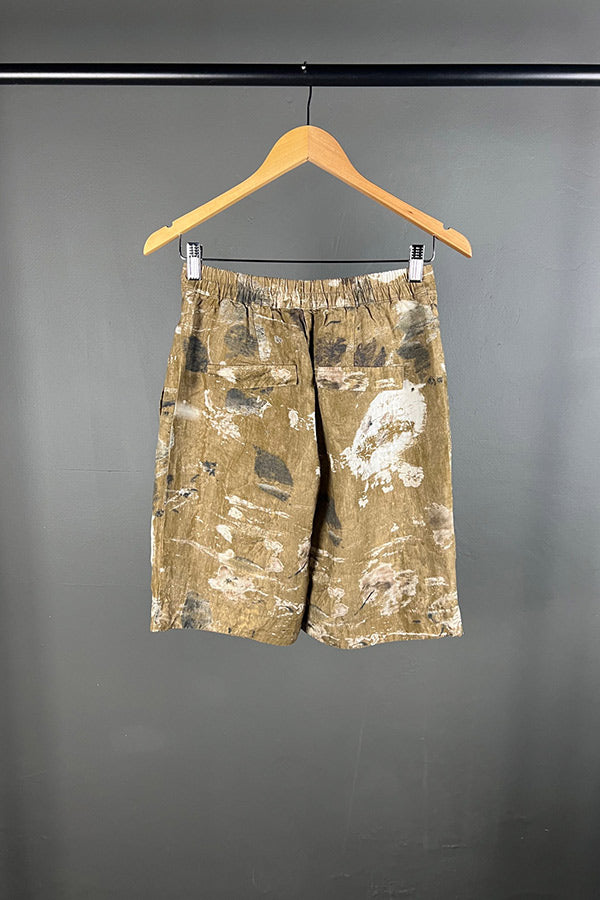 Transit Mustard Linen Print Shorts