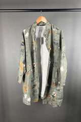 Transit Green Print Linen Coat