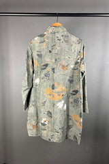 Transit Green Print Linen Coat