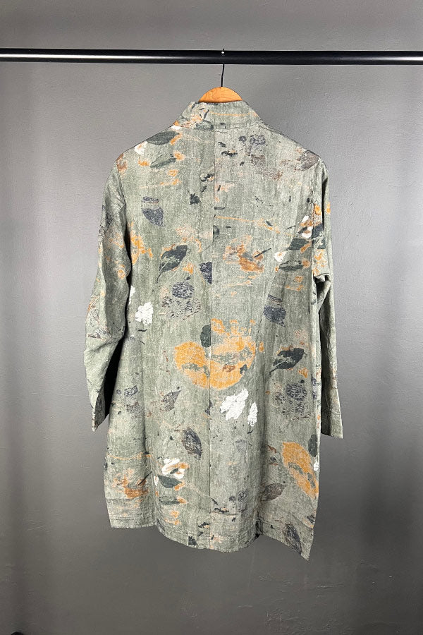 Transit Green Print Linen Coat