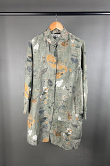 Transit Green Print Linen Coat