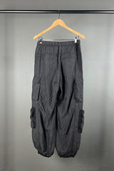 Transit Black Silk Cargo Pants