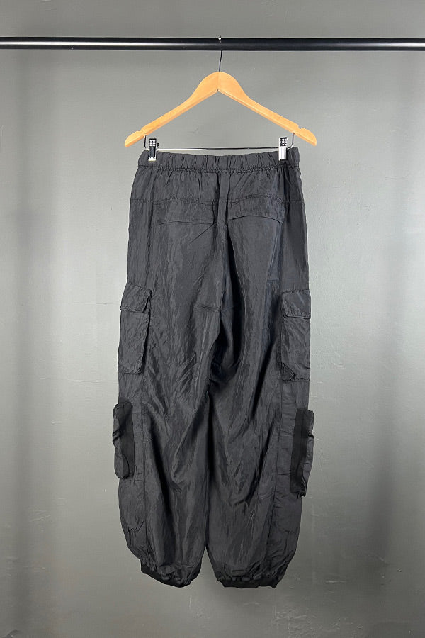 Transit Black Silk Cargo Pants