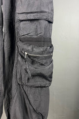 Transit Black Silk Cargo Pants