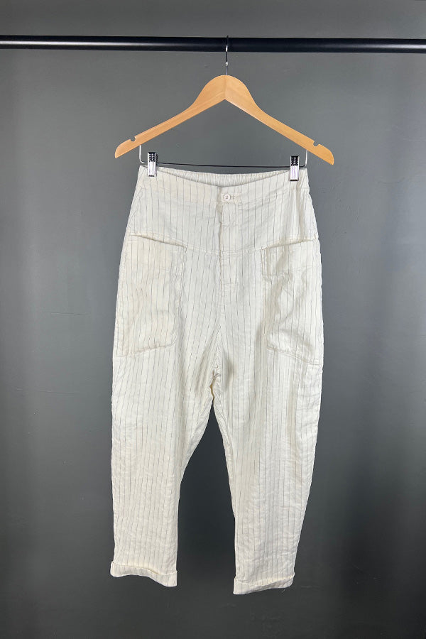 Transit Relaxed Pinstripe Pant in Milk