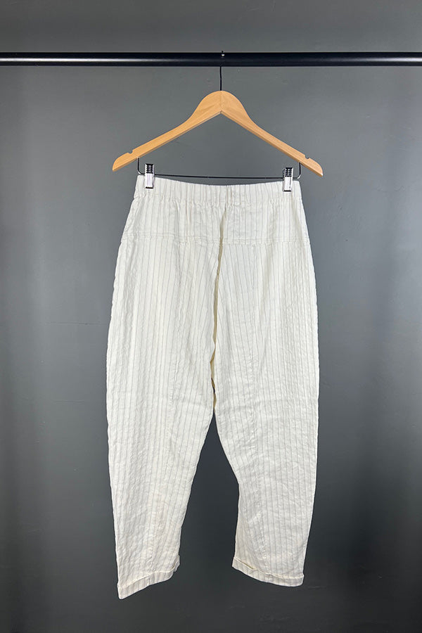 Transit Relaxed Pinstripe Pant in Milk