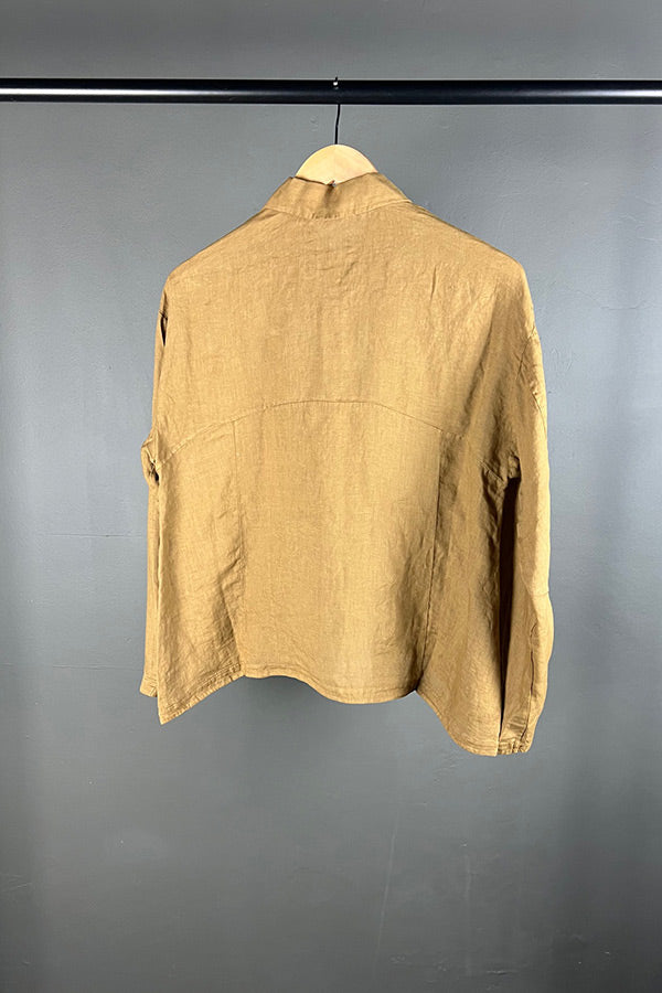Transit Linen Shirt-Jacket in Mustard