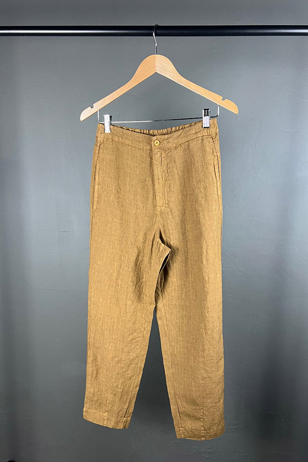 Transit Signature Mustard Slim Linen Pants