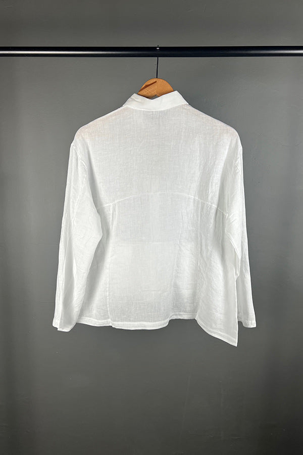 Transit Linen Shirt-Jacket in White