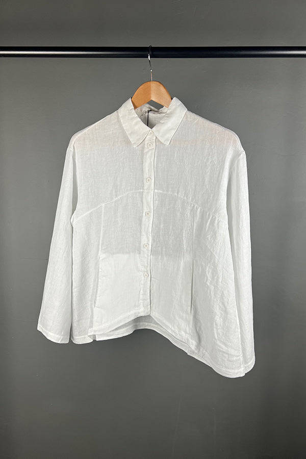 Transit Linen Shirt-Jacket in White