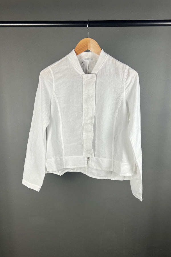 Transit White Linen Zip Jacket