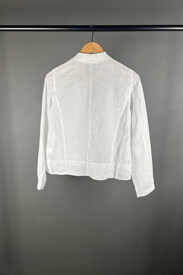 Transit White Linen Zip Jacket
