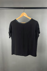 Transit Black Linen Viscose T-Shirt