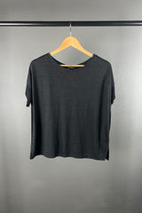 Transit Black Linen Viscose T-Shirt