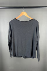 Transit Iconic Anthracite Button-Back Top