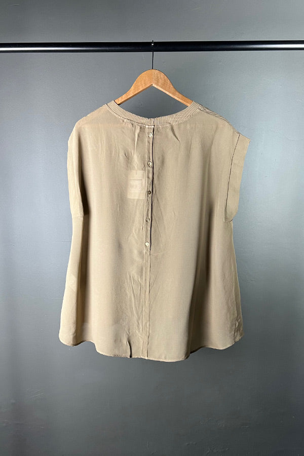 Transit Clay Linen Top with Viscose Back