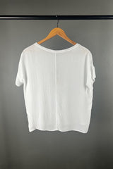 Transit White Linen Viscose T-Shirt