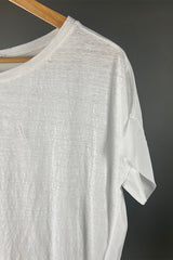 Transit White Linen Viscose T-Shirt