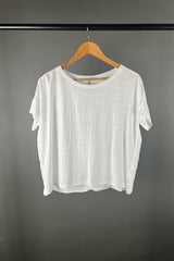 Transit White Linen Viscose T-Shirt