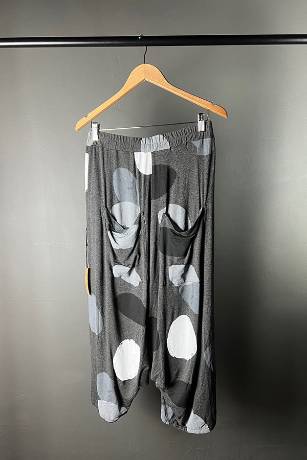 Tzusk Drop Crotch Grey Ovals Bamboo Pants