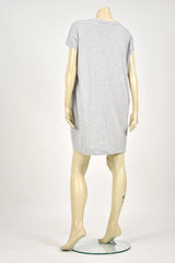 Tzusk White Bird on Grey Marle Pocket T-Shirt Dress