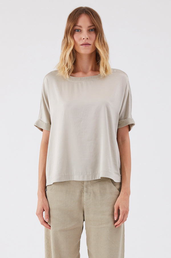 Transit Pearl Grey Silk Tee