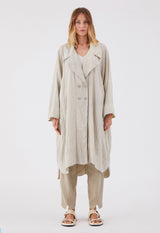 Transit Pearl Grey Silk Button Coat