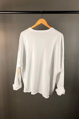 Tzusk White Cropped Top with an Ant